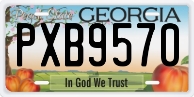 GA license plate PXB9570