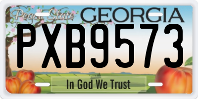 GA license plate PXB9573