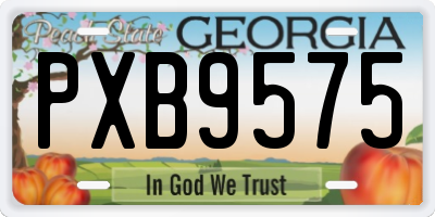 GA license plate PXB9575