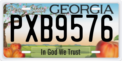 GA license plate PXB9576