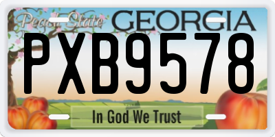GA license plate PXB9578