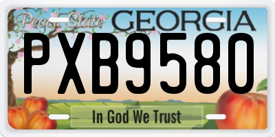 GA license plate PXB9580