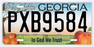 GA license plate PXB9584