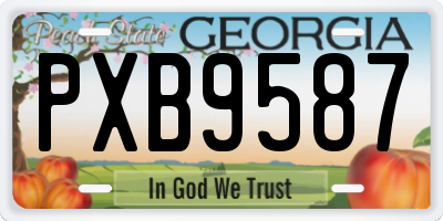 GA license plate PXB9587