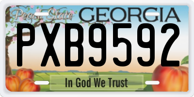 GA license plate PXB9592