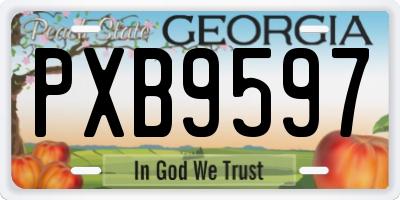 GA license plate PXB9597