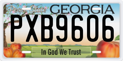 GA license plate PXB9606
