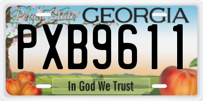 GA license plate PXB9611