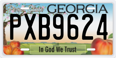 GA license plate PXB9624