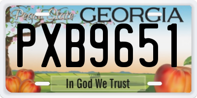 GA license plate PXB9651