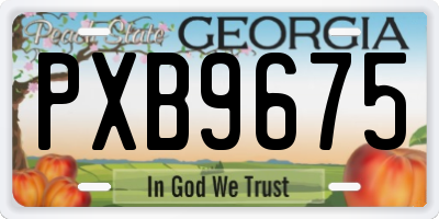 GA license plate PXB9675
