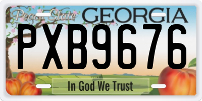 GA license plate PXB9676