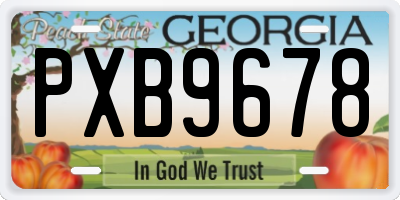 GA license plate PXB9678