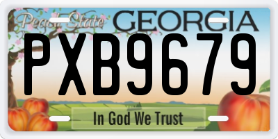 GA license plate PXB9679