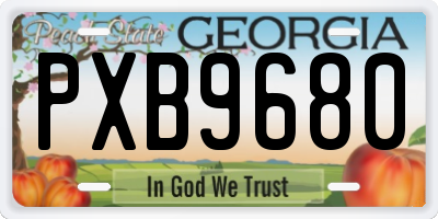 GA license plate PXB9680