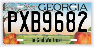GA license plate PXB9682