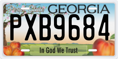 GA license plate PXB9684