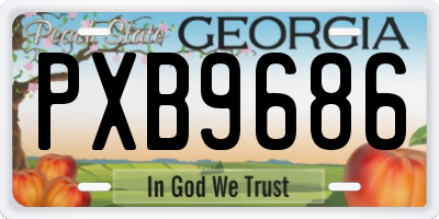 GA license plate PXB9686