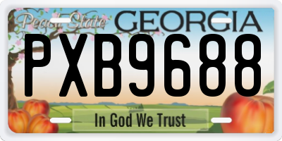GA license plate PXB9688