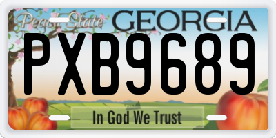 GA license plate PXB9689