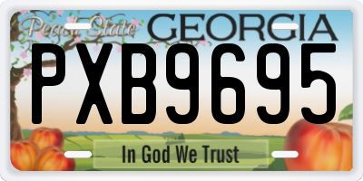 GA license plate PXB9695