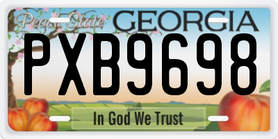 GA license plate PXB9698
