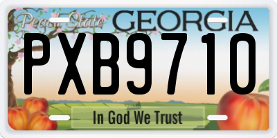 GA license plate PXB9710