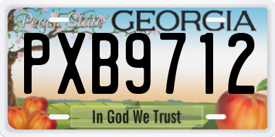 GA license plate PXB9712