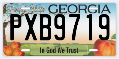 GA license plate PXB9719