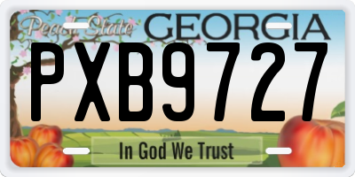 GA license plate PXB9727