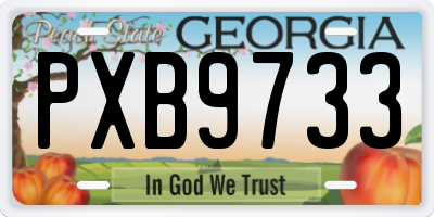 GA license plate PXB9733