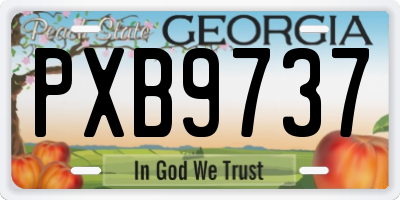 GA license plate PXB9737