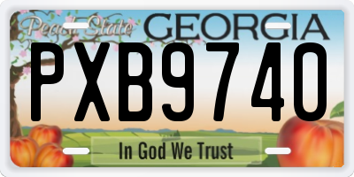 GA license plate PXB9740