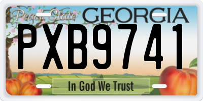 GA license plate PXB9741