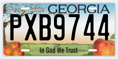 GA license plate PXB9744