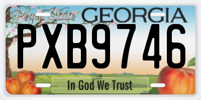 GA license plate PXB9746