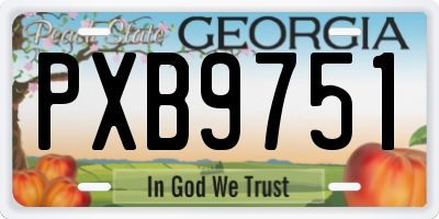 GA license plate PXB9751