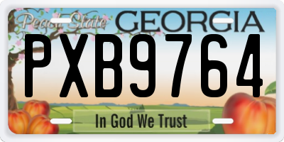 GA license plate PXB9764