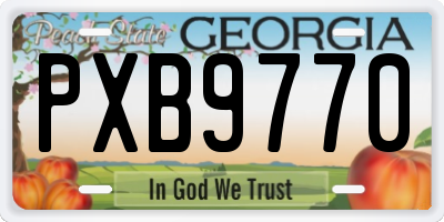 GA license plate PXB9770