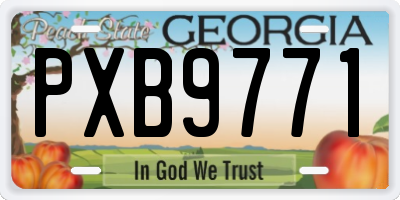 GA license plate PXB9771