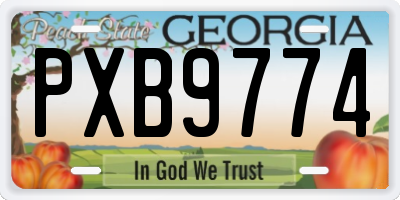 GA license plate PXB9774