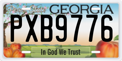 GA license plate PXB9776