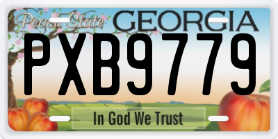 GA license plate PXB9779