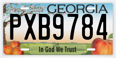 GA license plate PXB9784
