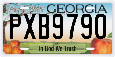 GA license plate PXB9790