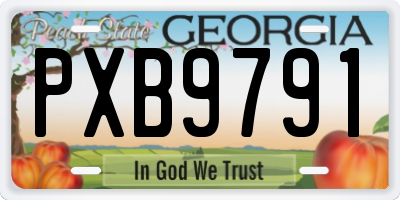 GA license plate PXB9791