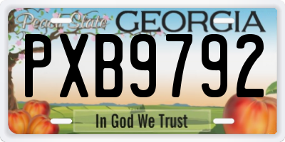 GA license plate PXB9792