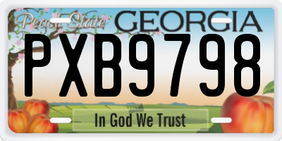 GA license plate PXB9798