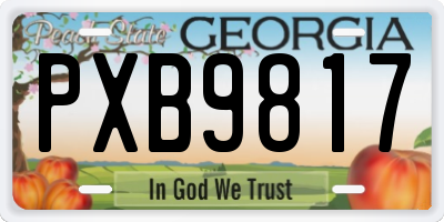 GA license plate PXB9817