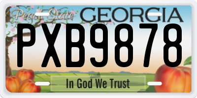 GA license plate PXB9878